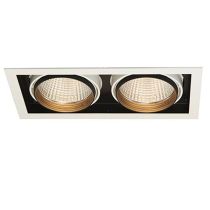 Ansell Unity Rectangular LED Downlight Cool White 2 x 37w White 