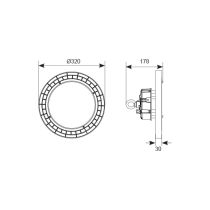 Ansell Z LED High Bay UFO 96w 6500K Integral Microwave Sensor Emergency 
