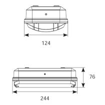 Ansell SLEEK LED 110V POLYCARBONATE BULKHEAD - ELECTRONIC PHOTOCELL - 5W YELLOW BASE