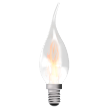 Bell 0.3W LED Flicker Flame Bent Tip Satin Candle SES 1800K