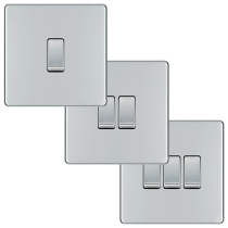 BG Screwless Flatplate Polished Chrome Light Switches
