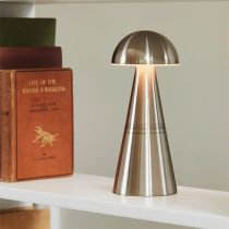 Charm Dome Cordless Table Lamp Nickel Rechargable