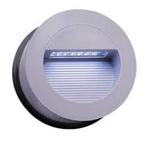 ML Knightsbridge NH017W Grey Aluminium Recessed Round Wall Light 14 White LEDs IP44 1.4W 230V