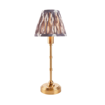 Endon Lighting Burley Rechargeable & Grey Ikat 16cm Table Lamp