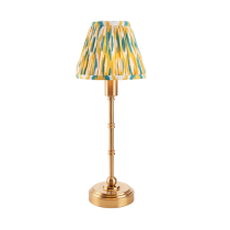 Endon  Lighting Burley Rechargeable & Yellow Jade Ikat 16cm Table Lamp