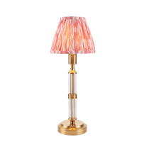 Endon  Lighting Morton Rechargeable & Pink Ikat 16cm Table Lamp
