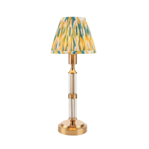 Endon  Lighting Morton Rechargeable & Yellow Jade Ikat 16cm Table Lamp