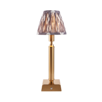 Endon  Lighting Trobridge Rechargeable & Pearl Grey Ikat 16cm Table Lamp