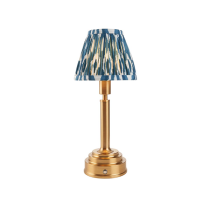 Endon  Lighting Upton Rechargeable & Blue Ikat 16cm Table Lamp