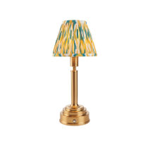 Endon  Lighting Upton Rechargeable & Yellow Jade Ikat 16cm Table Lamp