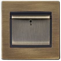 Hamilton Hartland CFX Antique Brass Hotel Key Card Switch Black Trim and Antique Brass Insert