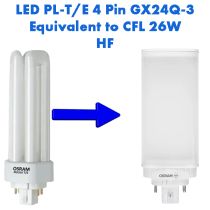 HF/Mains LED PL-T/E Equivalent to 13W CFL 4 Pin GX24Q-1