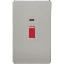MLA Screwless 45A 2G DP Switch with Neon - Brushed Chrome