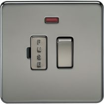 MLA Screwless 13A Switched Fused Spur Unit with Neon - Black Nickel