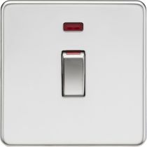 MLA Screwless 45A 1G DP Switch with Neon - Polished Chrome
