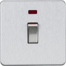 MLA Screwless 45A 1G DP Switch with Neon - Brushed Chrome