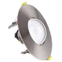 Integral Evofire Satin Nickel Tiltable Fire Rated Round Downlight