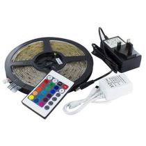 Integral RGB Plug & Play Colour Changing LED Strip Kit - 5M RGB Strip 30LEDs/M, IR controller, UK Wall mounted driver