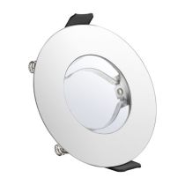 Integral LED ILDLFR70D017 Polished Chrome Round 85mm Fire-Rated IP65 Downlight with GU10 Holder