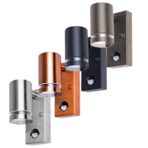 Integral Outdoor Stainless Steel Down Wall Light with PIR