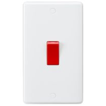 Knightsbridge 45A DP Switch (2G size) - Red Rocker