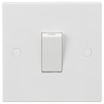 Knightsbridge Square Edge 45A DP Switch 1 Gang - White