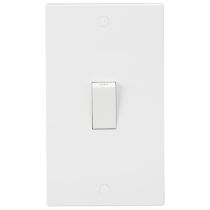 Knightsbridge Square Edge 45A DP Switch 2 Gang Size - White