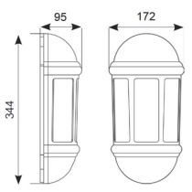 ANSELL LATINA LED HALF LANTERN WITH PHOTOCELL 8W BLACK