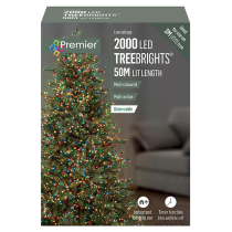 Premier 2000 LED Multicoloured Christmas Lights (50M)