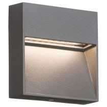 ML Knightsbridge LWS2G Grey Aluminium Square 105mm Surface Mount Wall Guide LED Light IP44 2W