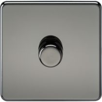 MLA Knightsbridge Screwless 1 Gang 2-way 10-200W (5-150W LED) Intelligent Dimmer Black Nickel 