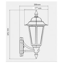 ML Knightsbridge LANT2 Black Polycarbonate LED Outdoor Lantern with PIR IP54 Cool White 8W