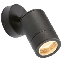 ML Knightsbridge WALL3LBK Black Aluminium Adjustable Single GU10 Wall Light Fitting IP65 35W 230V