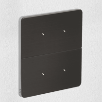Philips Dynalite PA4BPE-JA-L Antumbra 4 Button Interface Jet Grey Fascia/Aluminium Rim Custom Labels