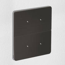 Philips Dynalite PA4BPE-JC-L Antumbra 4 Button Interface Jet Grey Fascia/Chrome Rim Custom Labels