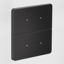 Philips Dynalite PA4BPE-NM-L Antumbra 4 Button Interface Noir Fascia/Magnesium Rim Custom Labels