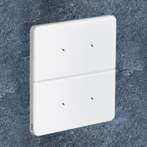 Philips Dynalite PA4BPE-WA-L Antumbra 4 Button Interface White Fascia/Aluminium Rim Custom Labels