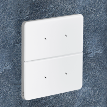 Philips Dynalite PA4BPE-WC-L Antumbra 4 Button Interface White Fascia/Chrome Rim Custom Labels