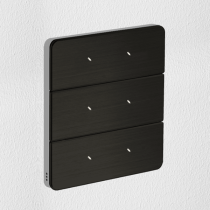 Philips Dynalite PA6BPE-JC-L Antumbra 6 Button Interface Jet Grey Fascia/Chrome Rim Custom Labels