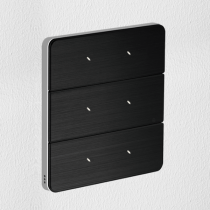 Philips Dynalite PA6BPE-NC-L Antumbra 6 Button Interface Noir Fascia/Chrome Rim Custom Labels