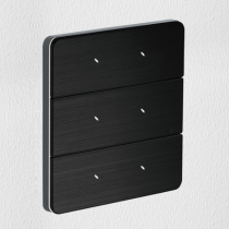 Philips Dynalite PA6BPE-NM-L Antumbra 6 Button Interface Noir Fascia/Magnesium Rim Custom Labels