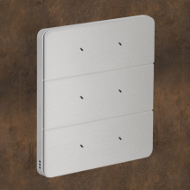 Philips Dynalite PA6BPE-SA-L Antumbra 6 Button Interface Silver Fascia/Aluminium Rim Custom Labels