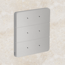 Philips Dynalite PA6BPE-SC-L Antumbra 6 Button Interface Silver Fascia/Chrome Rim Custom Labels