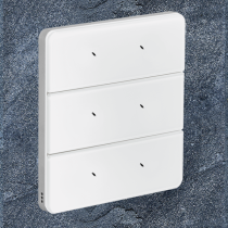 Philips Dynalite PA6BPE-WA-L Antumbra 6 Button Interface White Fascia/Aluminium Rim Custom Labels
