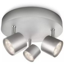 Philips MyLiving 5624234816 Star 3 Spotlight Spiral Ceiling Light (Integrated 3 x 3 W LED Bulb) - Aluminium