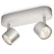 Philips MyLiving 562424816 Star 2 Spotlight Ceiling Bar Aluminium (Integrated 2 x 4 Watts LED Bulb)