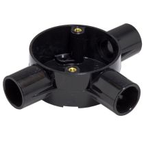 PVC Conduit Tee Box - 20mm Black