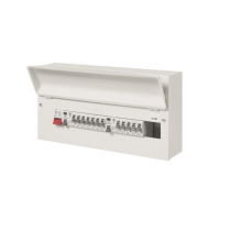MK Sentry 15 Way Metal Dual Split Consumer Unit 1 x 80A and 1 x 63A - 30mA RCD c/w 12 MCB's