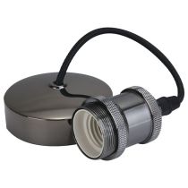 Selectric 6 Inch E27 Vintage Decorative Pendant Set Black Nickel
