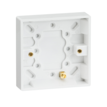 ML Knightsbridge SN1300 (10 PACK) Square Edge White Single 1 Gang 16mm Pattress Box with Earth Terminal
